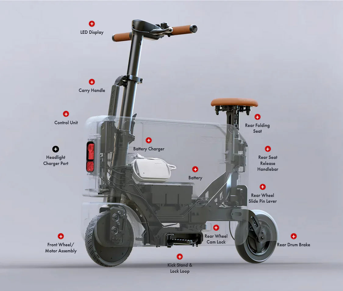 Honda MotoCompacto Foldable Electric Scooter Bike - Merchandise Garage IMMI