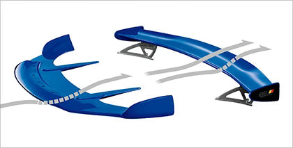 Mugen S2000 Front Lower Wing - Aero two blue car spoilers airflow Garage IMMI