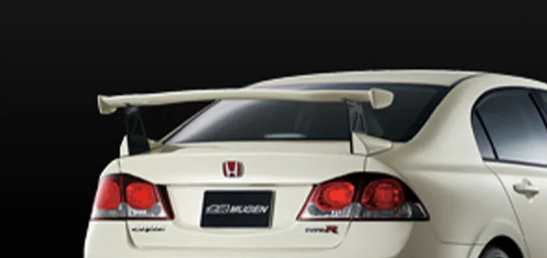Mugen Rear Wing - Civic Type R FD2 - Aero rear view white honda civic Garage IMMI