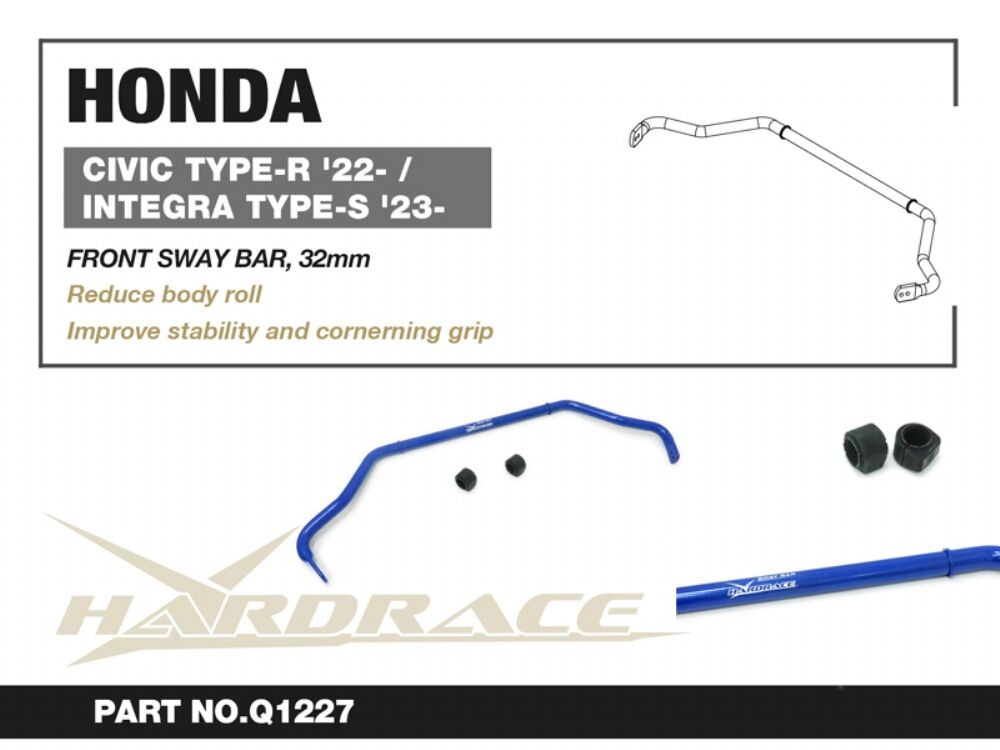 Hardrace 32MM Front Sway Bar - Honda Civic Type-R FL5 2022+ Blue