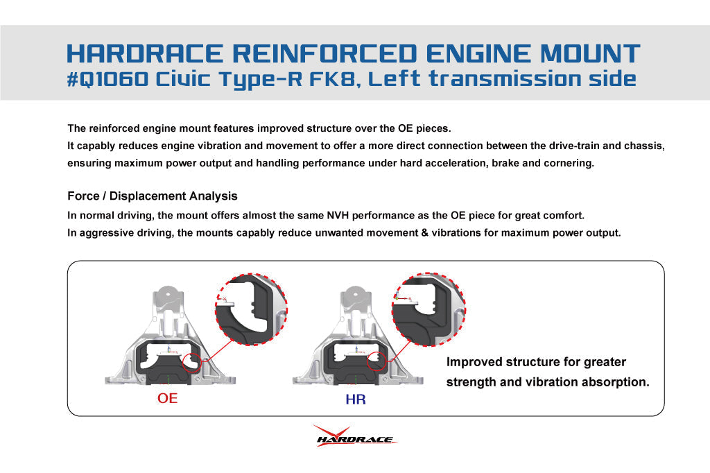 Hardrace 6MT Hardened Gearbox Mount Left Hand - Suspension