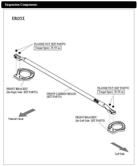 HKS Carbon Front Strut Brace - Suspension