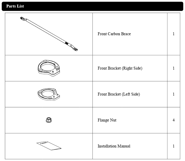 HKS Carbon Front Strut Brace - Suspension