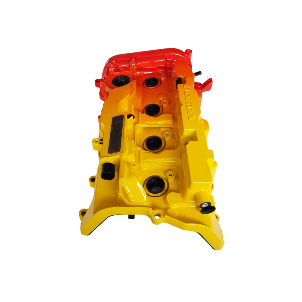 Jun Auto K20C1 Valve Covers - Red/Yellow - Engine Bay