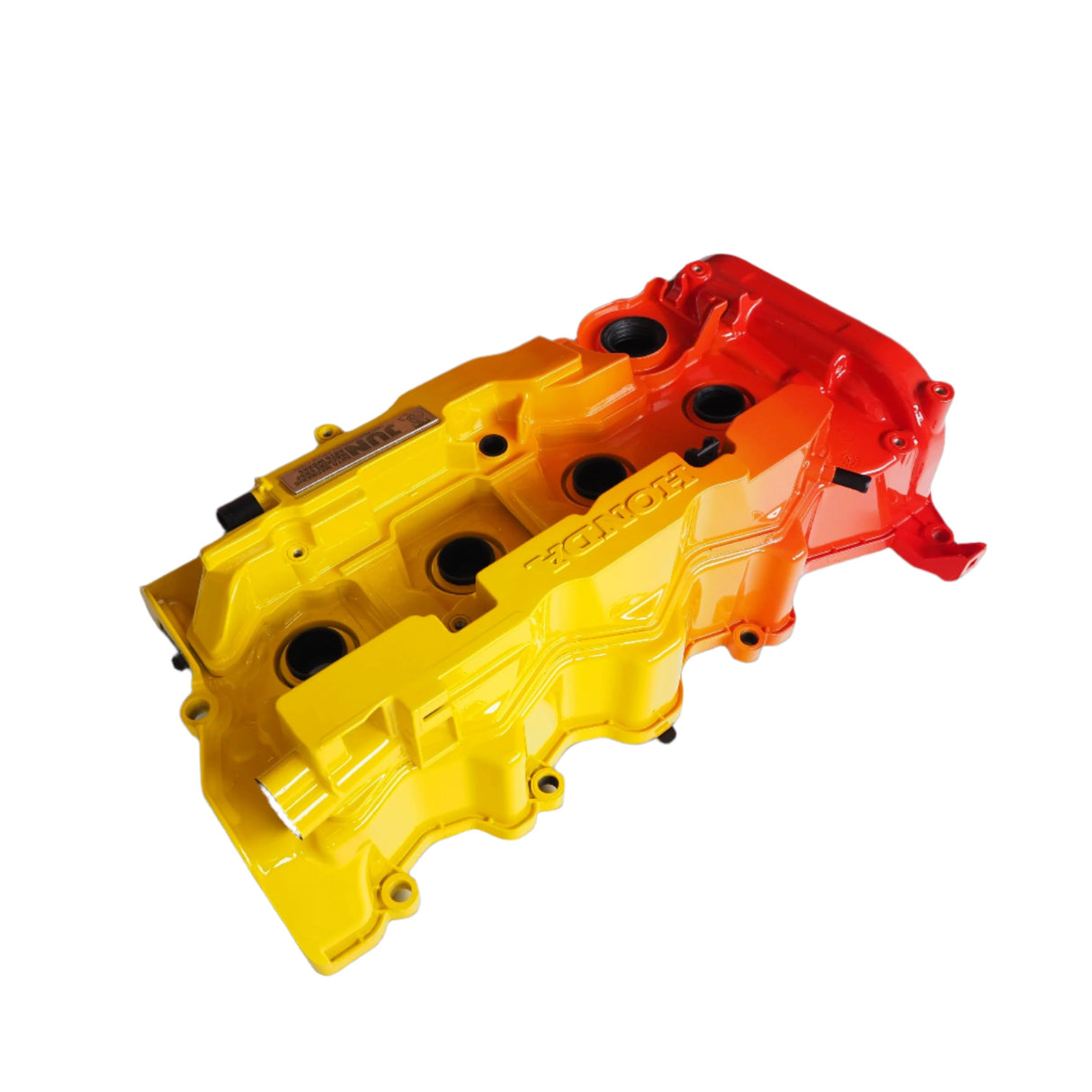 Jun Auto K20C1 Valve Covers - Red/Yellow - Engine Bay