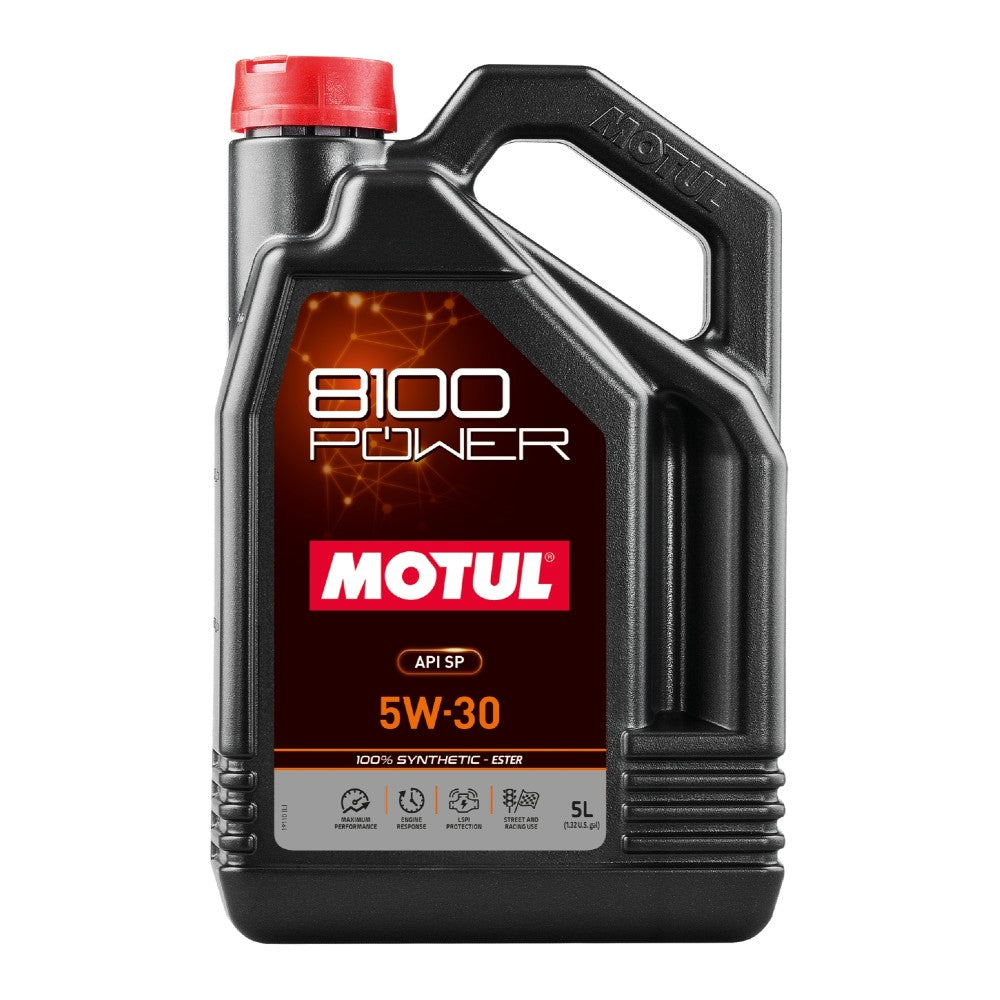 Motul 8100 Power 5W-30 100% Synthetic – ESTER - 5 Litre - Engine Oil