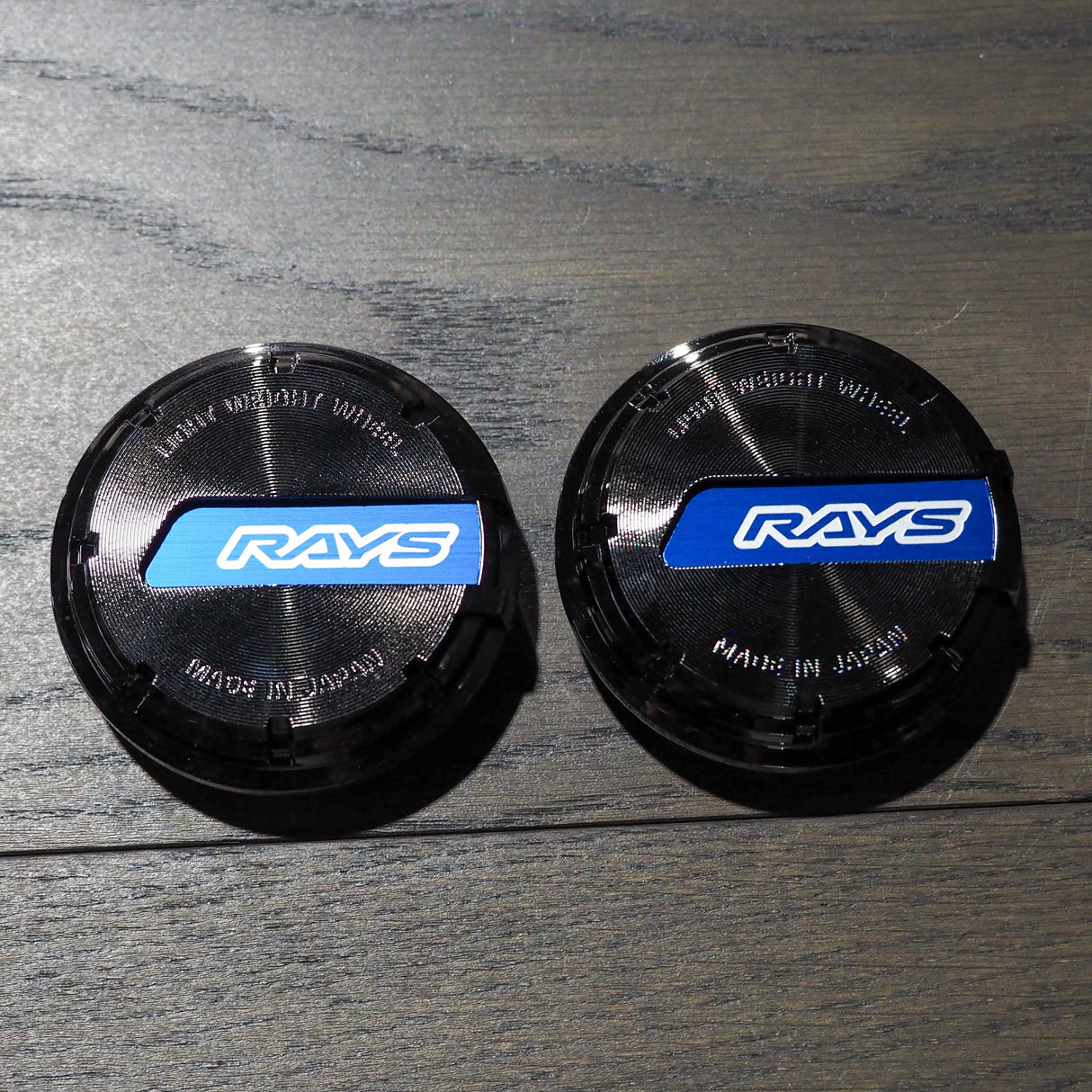 Rays gramLIGHTS Centre Caps - Black Chrome/Blue - Wheel Accessories