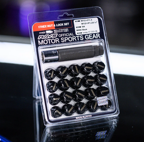 Rays 17 Hex Lug Nuts M12x1.5 (black) Add ons Garage IMMI