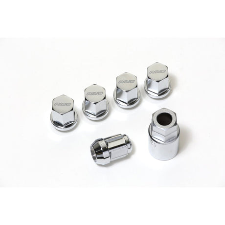 Rays 19Hex Lock & Nut Set - Steel Wheel Nuts - M14x1.5 / Silver - Wheel Accessories Garage IMMI