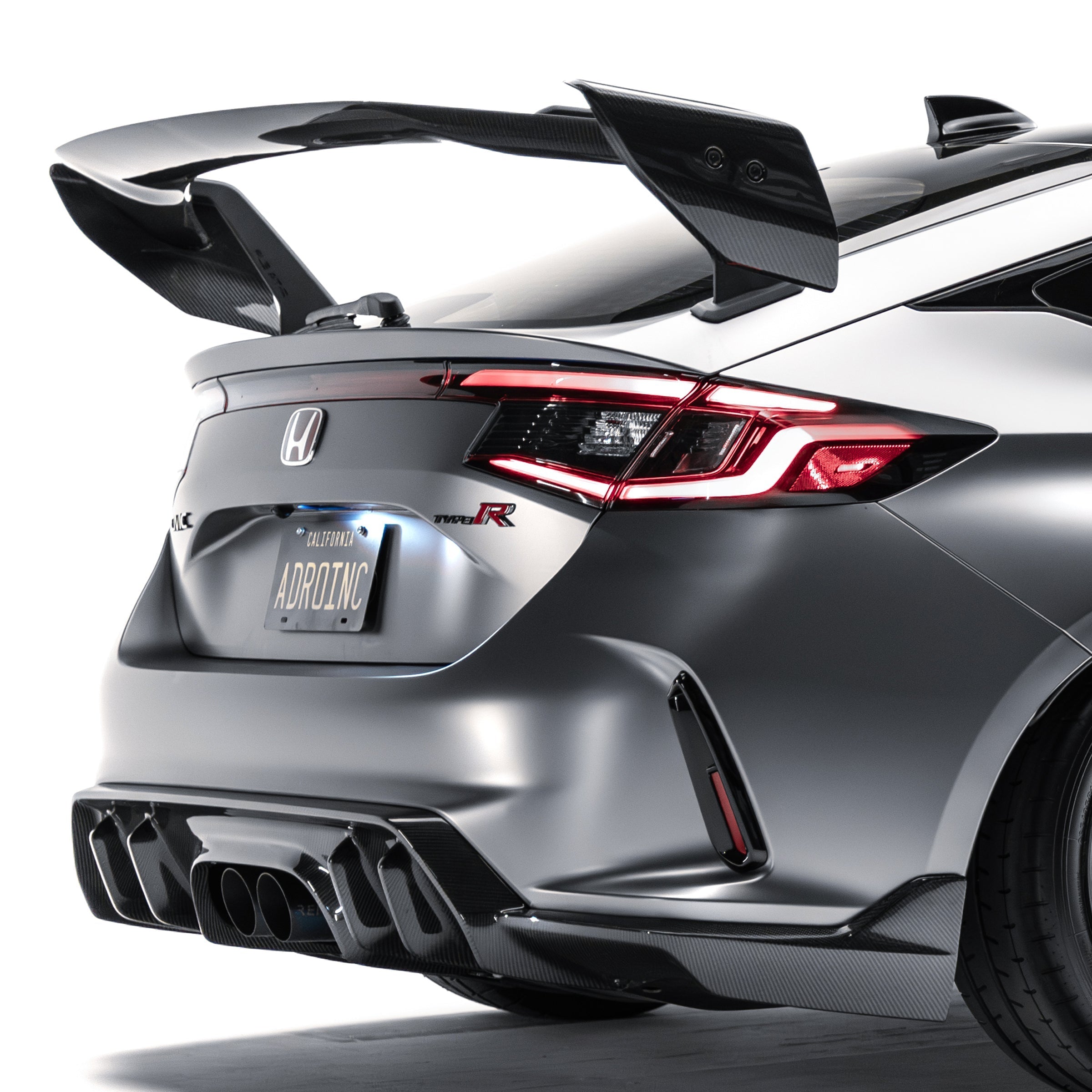 ADRO Inc Carbon Fiber AT-R4 Swan Neck Wing - Honda Civic FL5 Type