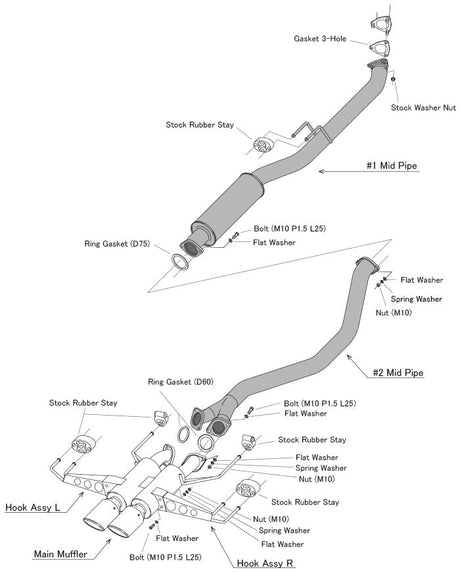HKS Hi-Power Cat Back Exhaust - Exhaust