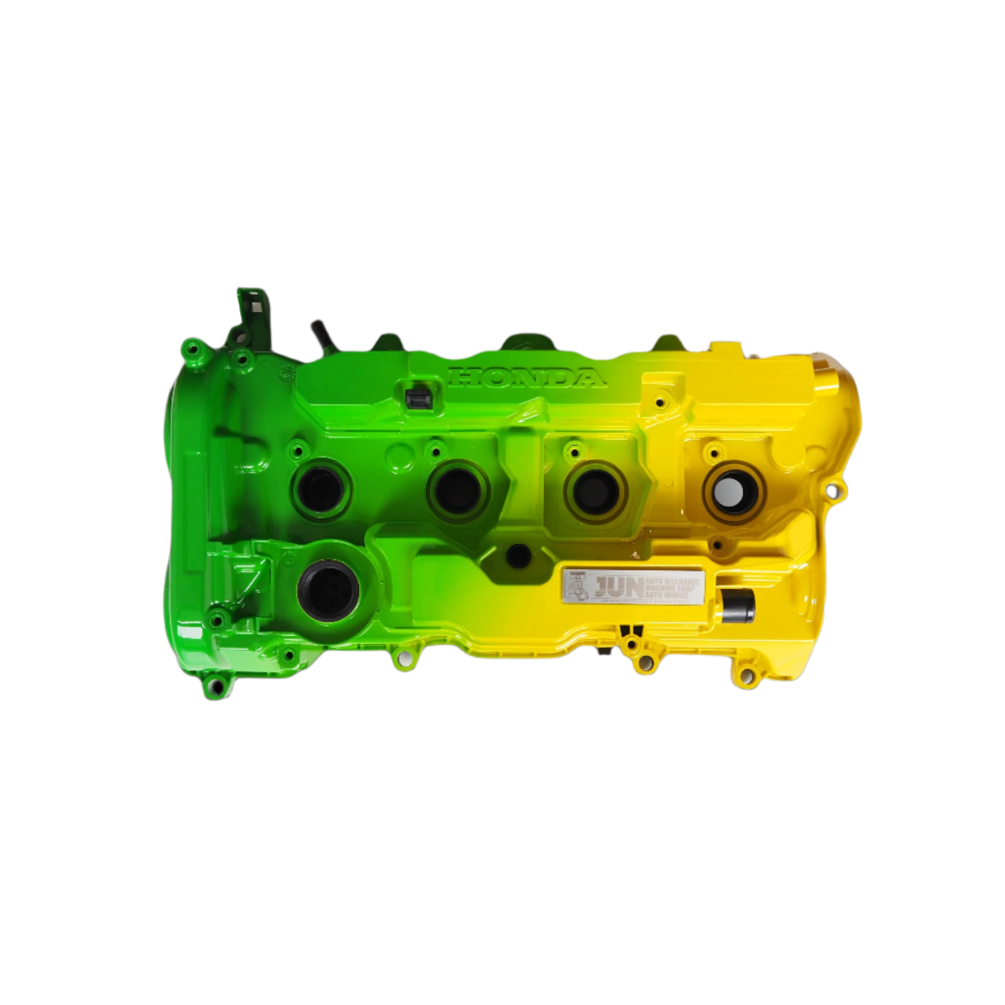 Jun Auto K20C1 Valve Covers - Green/Yellow - FK8/FL5 Honda Civic