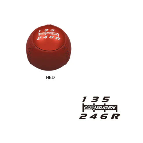 Mugen Leather Shift Knob - Red - Interior