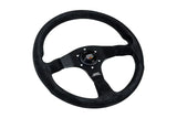 Mugen Racing III 350mm Steering Wheel - Suede Leather - Black Stitching - Interior