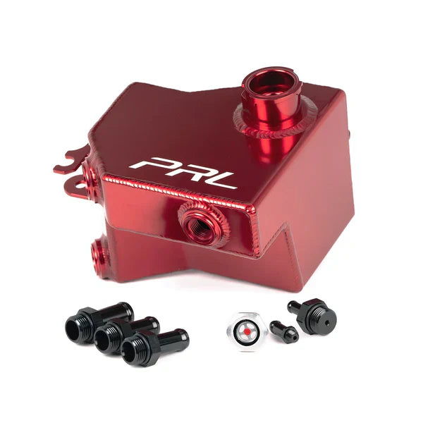 PRL Motorsports Baffled Coolant Expansion Tank - Red (RE) - Engine Bay